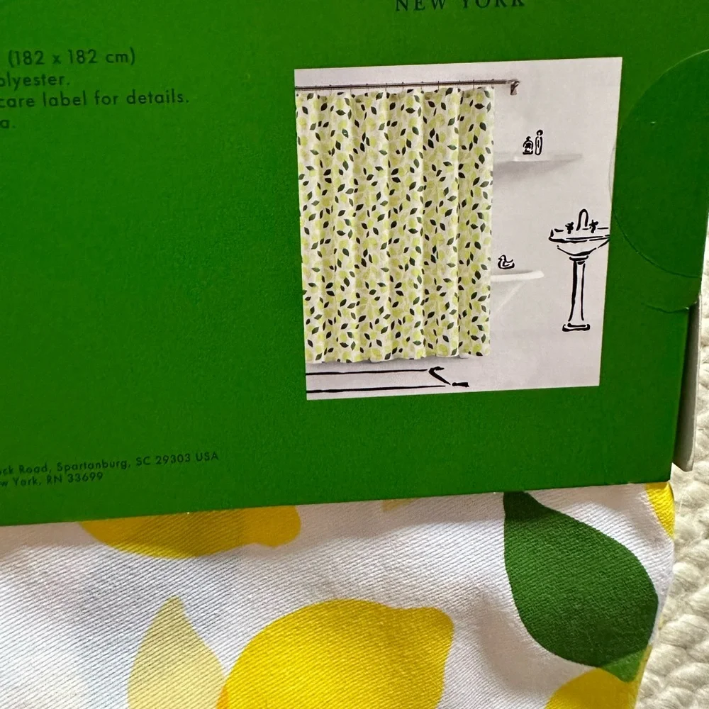 NEW kate spade NEW YORK Shower Curtain Lemon Toss 72 x 72 in Price FIRM!